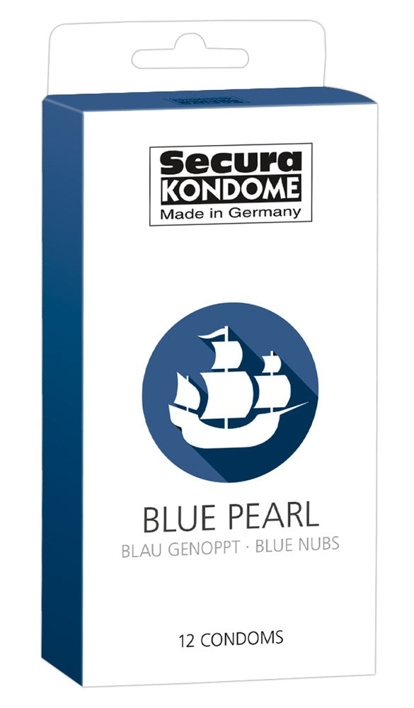 Secura Kondome Blue Pearl 12 Pack Kondomer Med Stimulerende Knopper