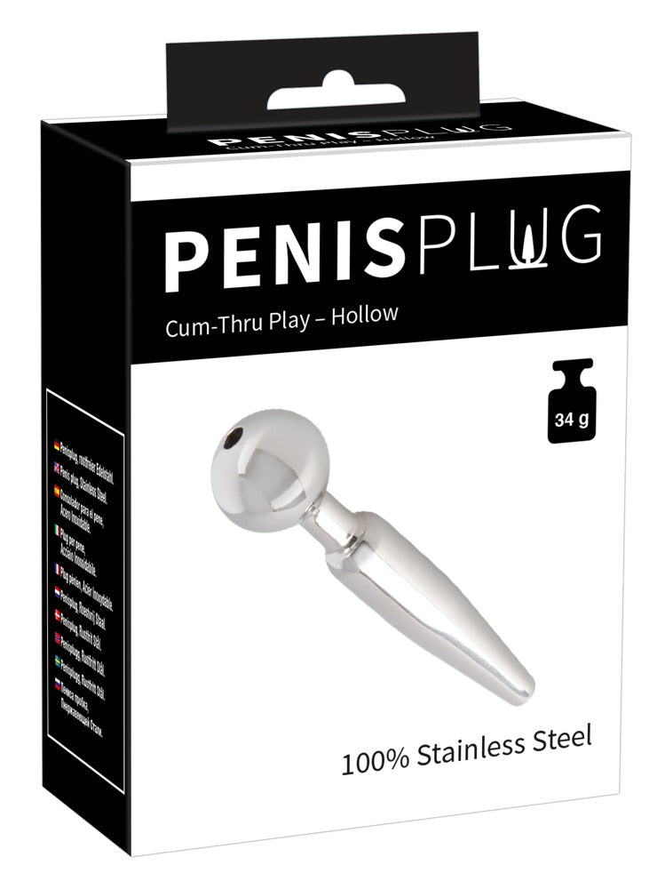 Penis Plug Cum-Thru Play Hollow Metal