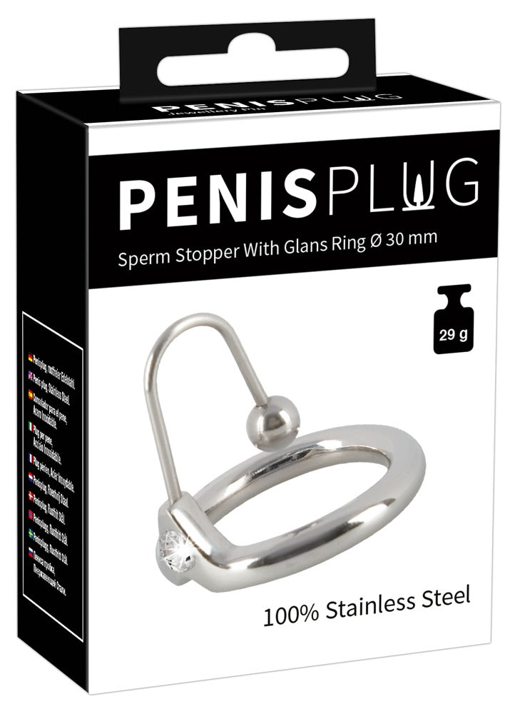 PenisPlug Sperm Stopper Med Glans Ring