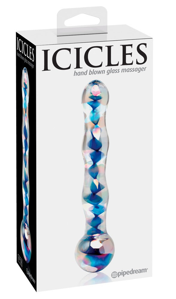 Icicles No.8 Multifarvet Glas Dildo