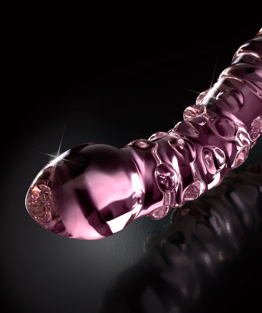 Icicles No.55 Pink Double Glass Dildo