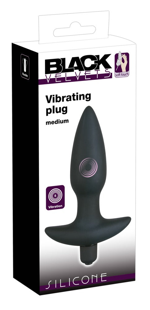Black Velvets Vibrerende Silicone Butt Plug Medium