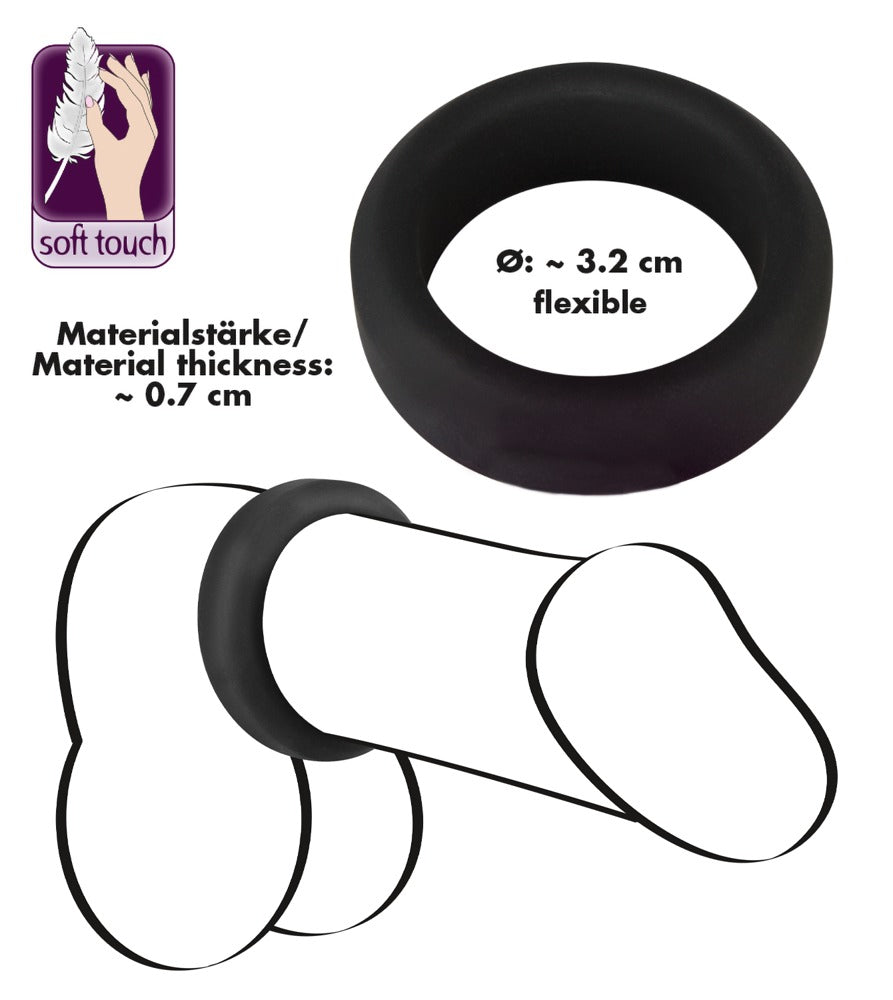 Black Velvet Penis ring Ø 3,2 cm