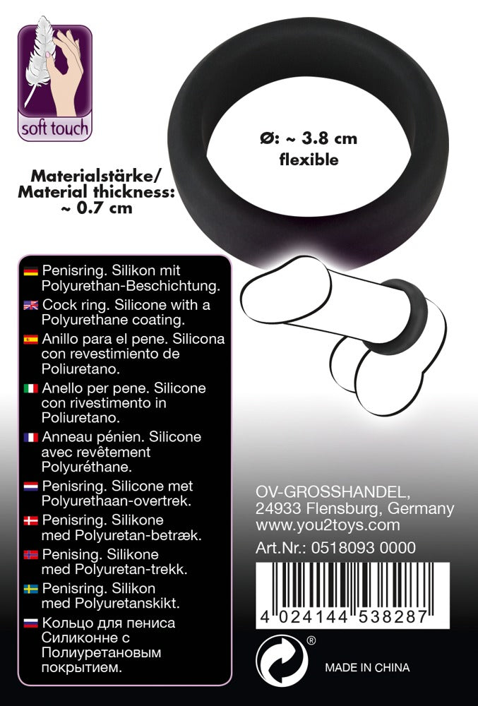 Black Velvet Penis ring Ø 3,8 cm